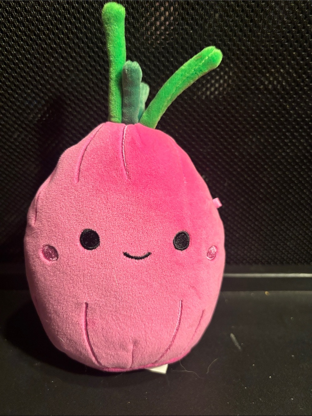 Squishmallows Pink Plush Fruit with Green Stem - Cute Smiling Stuffed Toy